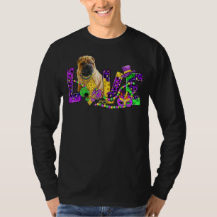 T-shirt Mardi Gras Love Festival Leopard Chinese Shar Pei