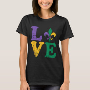 T-shirt Mardi Gras Love Fleur De Lis