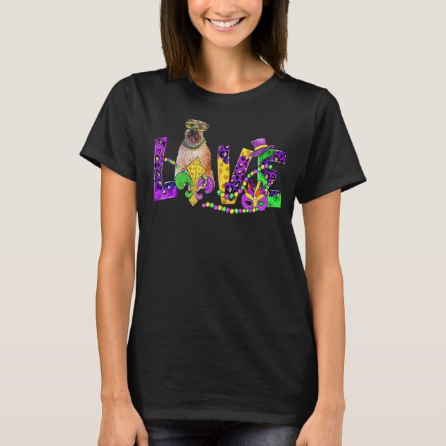 T-shirt Mardi Gras Love Leopard Soft Coated Wheaten Terrie (Devant)