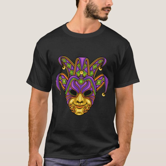 T-shirt Mardi Gras Mask Venetian Jester (Devant)