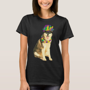 T-shirt Mardi Gras Masque Costume Sibérien Husky