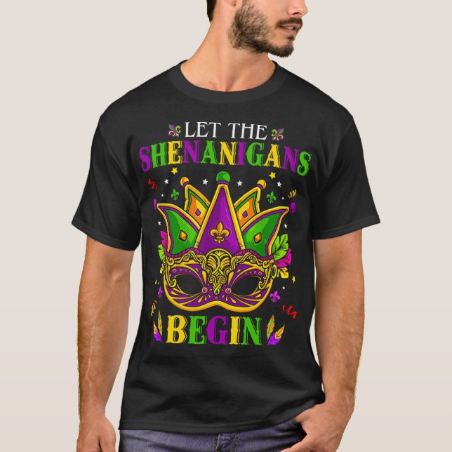 T-shirt Mardi Gras Masque Laisser Les Shenanigans Commence (Devant)