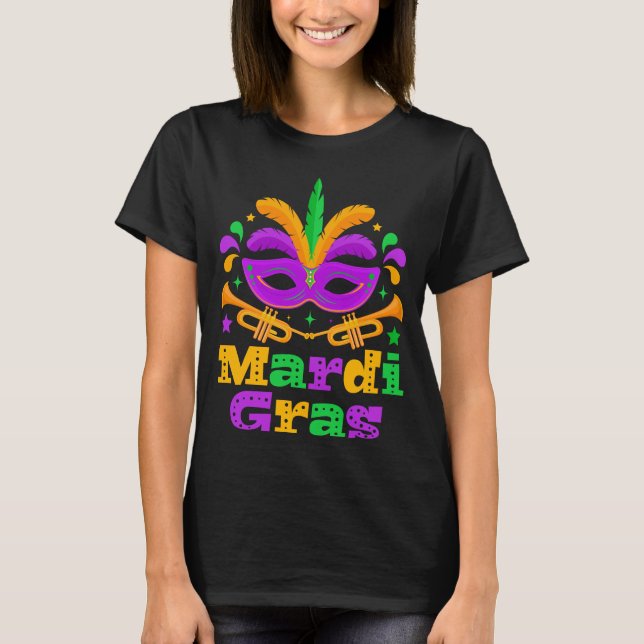 T-shirt Mardi Gras Masquerade Mask Carnival Celebration (Devant)