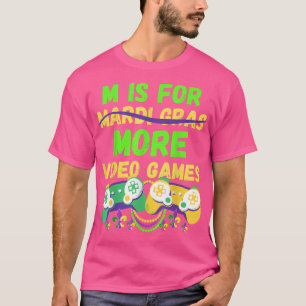 T-shirt Mardi Gras Mens Tee Gamers Contrôleur Jeux Vidéo 