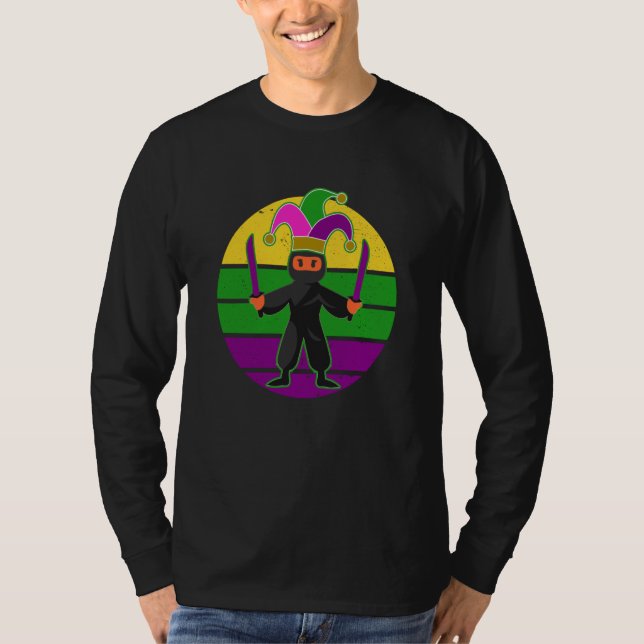 T-shirt Mardi Gras Ninja Holding Swords Mardi Gras 2023 (Devant)