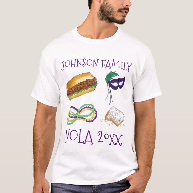 T-shirt Mardi Gras NOLA New Orleans Voyage en famille (Devant)
