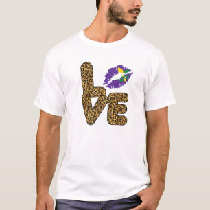 T-shirt Mardi Gras Peace Love Funny Mardi Gras Carnival De