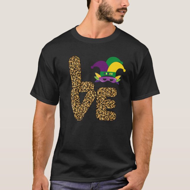 T-shirt Mardi Gras Peace Love Funny Mardi Gras Carnival De (Devant)