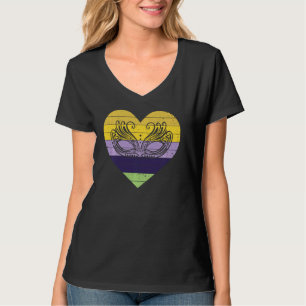 T-shirt Mardi Gras Peace Love Funny Mardi Gras Carnival Pu