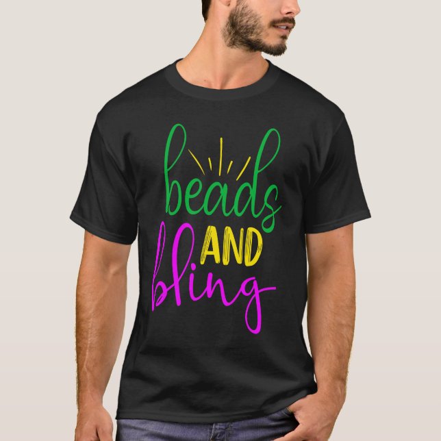 T-shirt Mardi Gras  Perles et Bling (Devant)