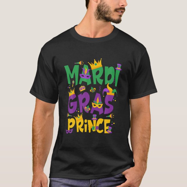T-shirt Mardi Gras Prince Funny Mardi Gras Perles Carnaval (Devant)