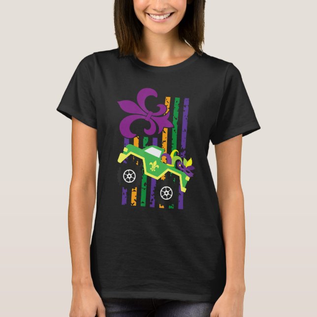 T-shirt Mardi Gras Pyjamas Monster Perles de camion Usa Dr (Devant)