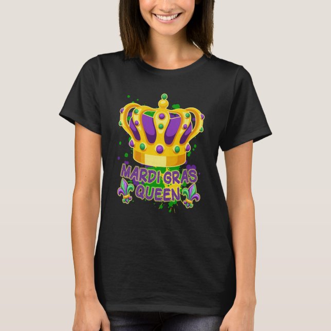 T-shirt Mardi Gras Queen Family Matching Paint Splatter Wo (Devant)