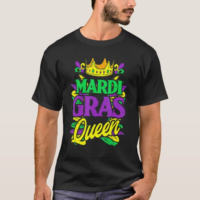 T-shirt Mardi Gras Queen Mask Party New Orleans Carnaval S (Devant)