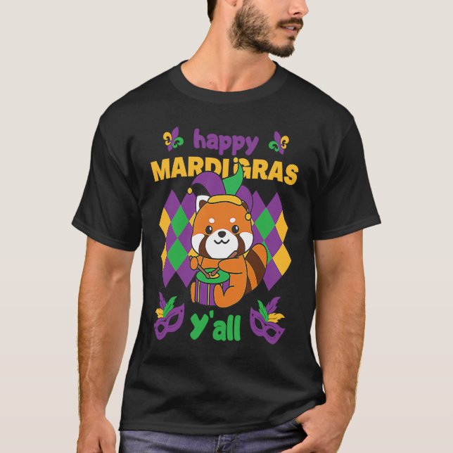 T-shirt Mardi Gras Red Panda With Drum Carnival Costume (Devant)