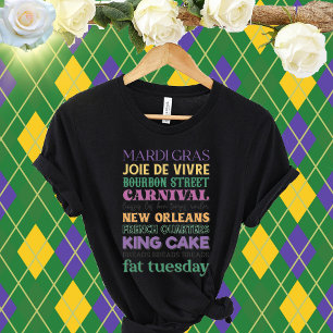 T-shirt Mardi Gras Saying-Joie De Vivre-Bourbon Street