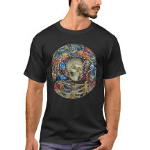 MARDI GRAS SKELETON ET BEATS Tee - shirt foncé