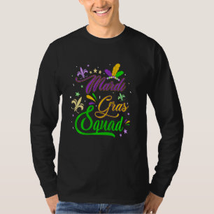 T-shirt Mardi Gras Squad Fleur De Lys Mask Funny Mardi Gra