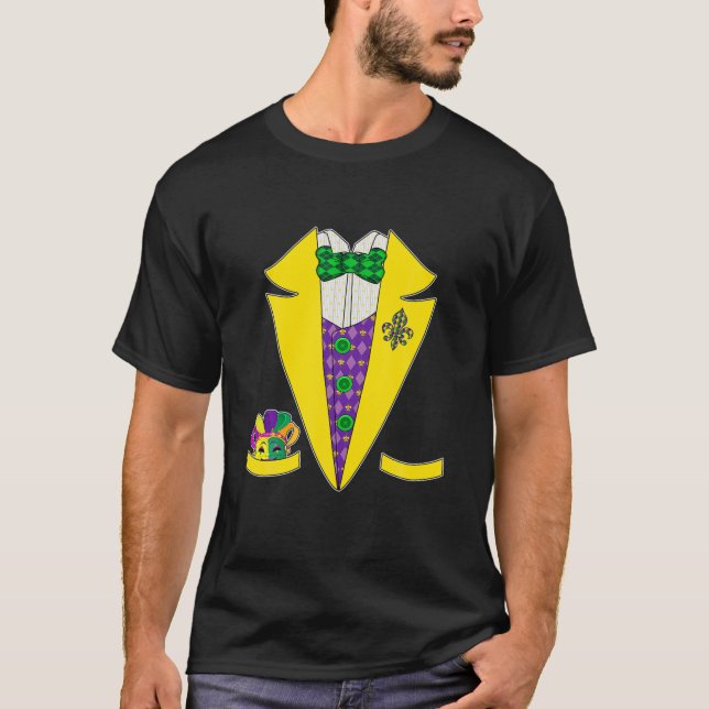 T-shirt Mardi Gras Tuxedo Suit Gentlemen Carnival Parade C (Devant)