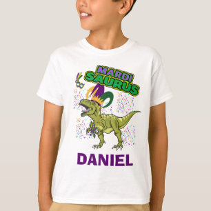 T-shirt Mardi Gras Tyrannosaurus AVEC NOM PERSONNALISÉ Ch