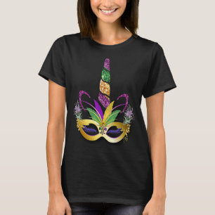 T-SHIRT MARDI GRAS UNICORN FACE CARNIVAL