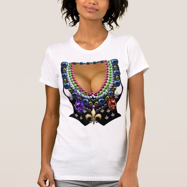 T-shirt Mardi Gras Vest avec perles (Devant)