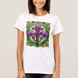 T-shirt Mardi Gras Vitrail Fleur de lis