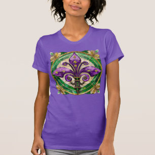 T-shirt Mardi Gras Vitrail Fleur de lis