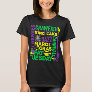 T-shirt Mardi Gras Word Mashup Parade Gras Mardi Carnaval