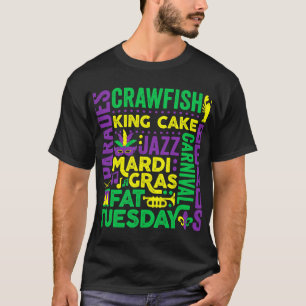 T-shirt Mardi Gras Word Mashup Parade Gras Mardi Carnaval
