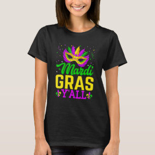 T-shirt Mardi Gras Yall Carnival Masque Perles Costume Nou