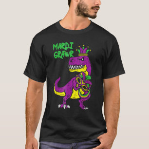 T-shirt Mardi Grawr Bouffon Trex Dinosaure Mignon Cadeau M