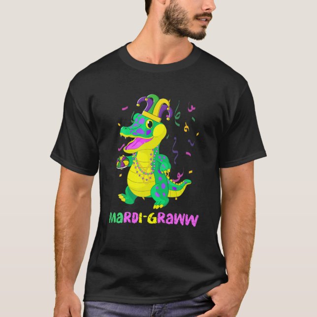 T-shirt Mardi Grawr Rex Avec Gâteau Roi Pour Hommes, Femme (Devant)
