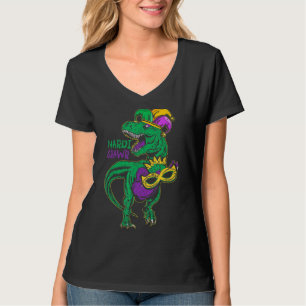 T-shirt Mardi Grawr T Rex Dinosaur Mardi Gras Costume de p