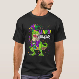 T-shirt Mardi Grawr T Rex Dinosaur Mardi Gras Costume de p