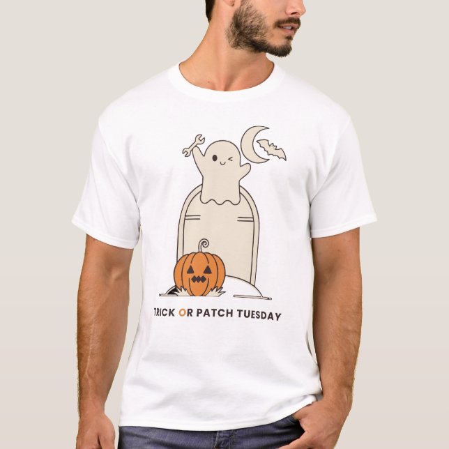 T-shirt Mardi Trick or Patch drôle de sysadmin Halloween (Devant)