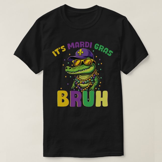 T-shirt Mardigator Mardi Gras Alligator (Design devant)