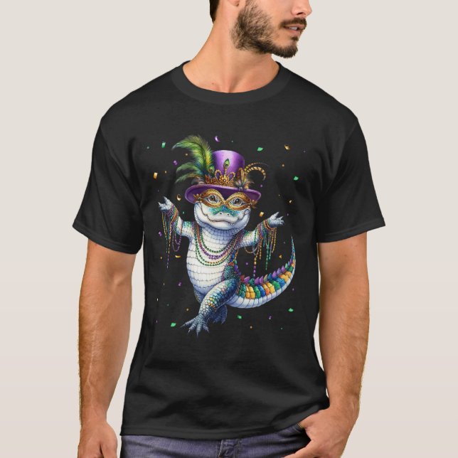 T-shirt Mardigator mardi Gras Alligator Danseuse Carn (Devant)