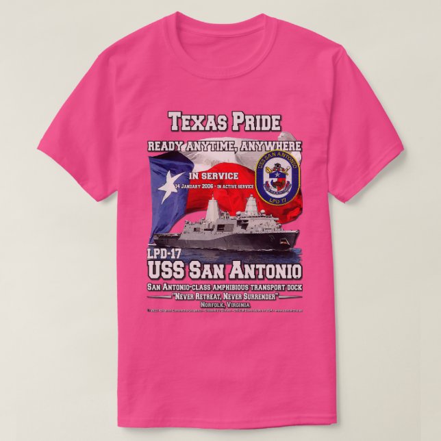 T-shirt Mare de transport amphibie USS San Antonio LPD17 (Design devant)