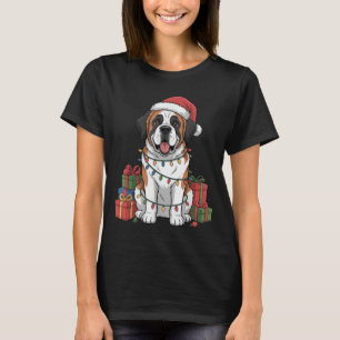 T-shirt Mare Saint Bernard Santa Hat Noël Amoureux des chi