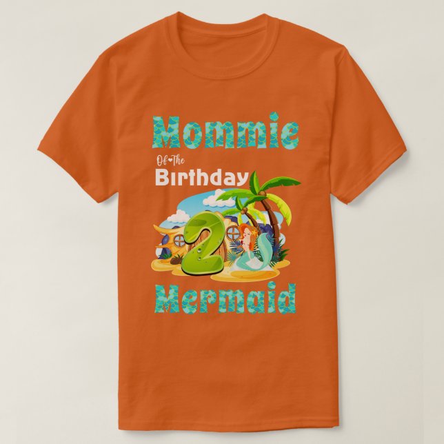 T-shirt Mare Sirène Mommie Du 2E Anniversaire (Design devant)