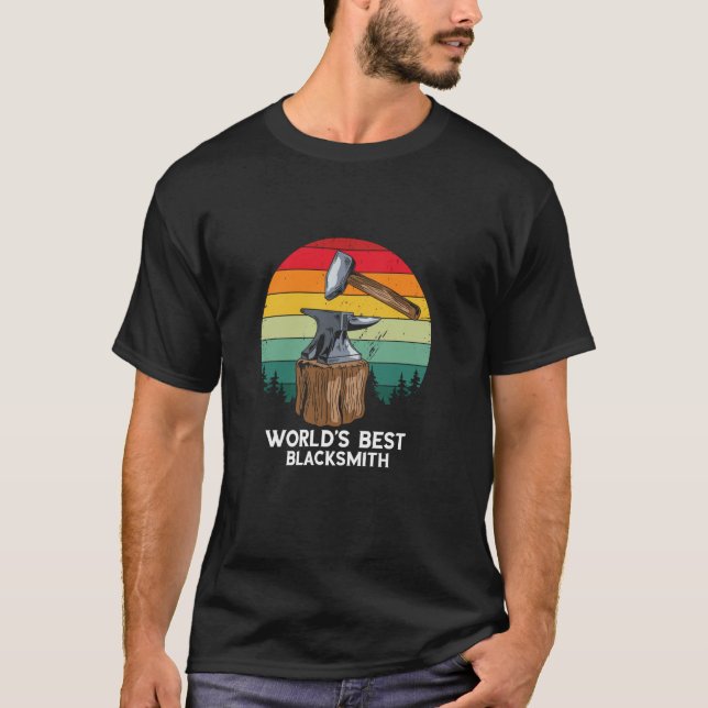 T-shirt Maréchal de la Retro World's Best Blacksmith Worke (Devant)