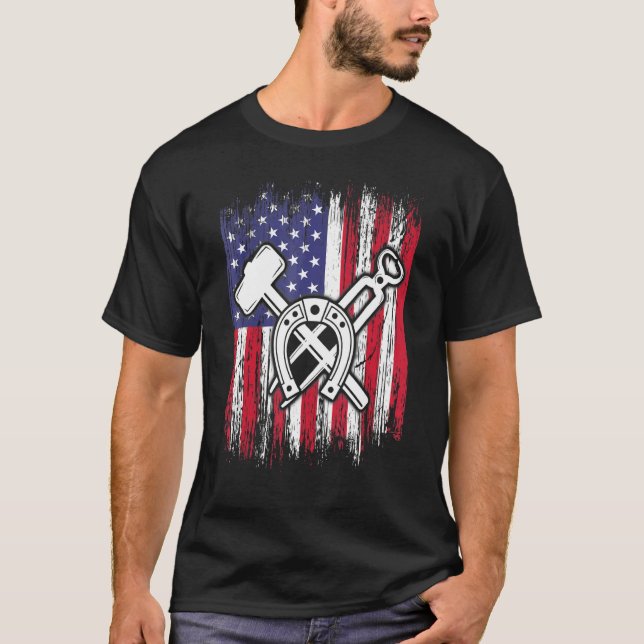 T-shirt Maréchal Ferrage Sabot Parage Ferrure Équine 62 (Devant)