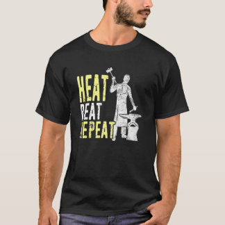 T-shirt Maréchal Ferrant Chaleur Battre Répéter Rétro Vint
