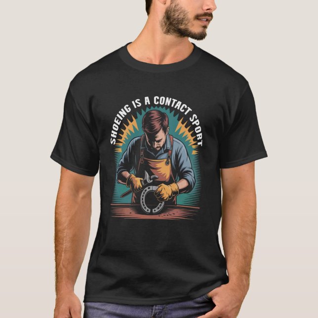 T-shirt Maréchal Ferrant Fer à Cheval Sabot Cheval Marécha (Devant)