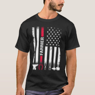 T-shirt Maréchal USA Drapeau Fer à Cheval Parage des Sabot
