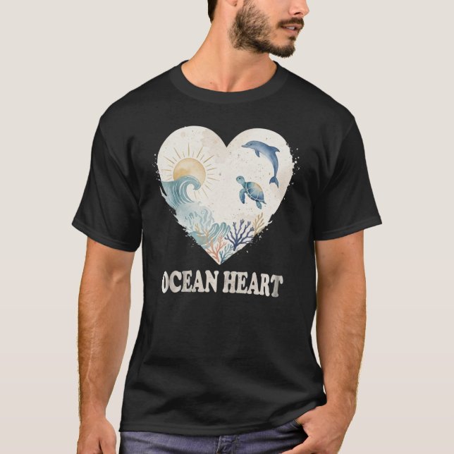 T-shirt Marée à cœur de corail (Devant)