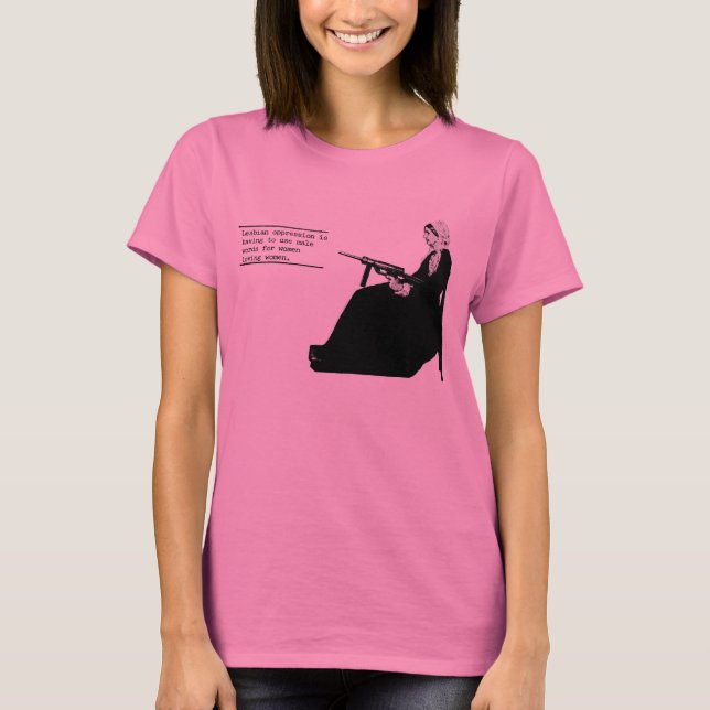 T-shirt Marée lesbienne "lesbienne d'oppression" -, (Devant)