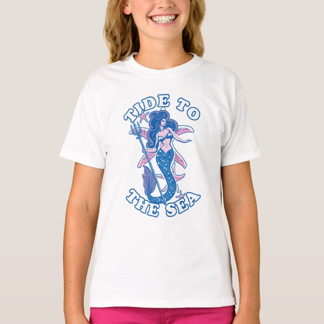 T-shirt Marée Vers La Mer | Ocean Lover Mermaid (Devant)