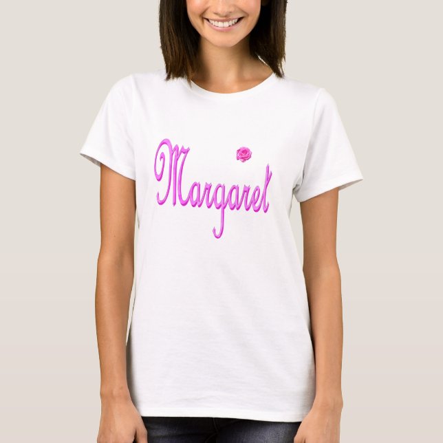 T-shirt Margaret Nom Logo rose, (Devant)